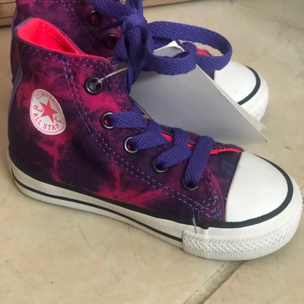 NEW Converse Chuck Taylor All Stars Infant Purple Pink Tie-Dye High Top Sneakers